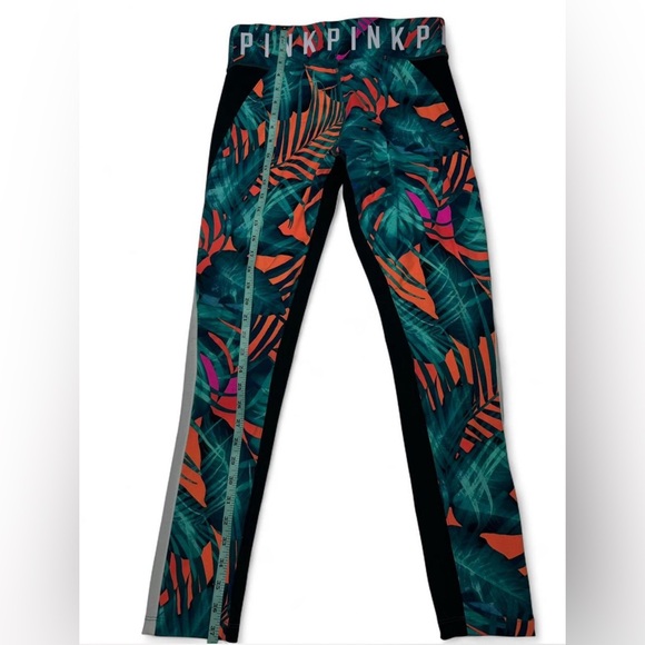 Victoria's Secret PINK Ultimate Tropical Palm/Fern Multicolor Legging Pant - Picture 4 of 6
